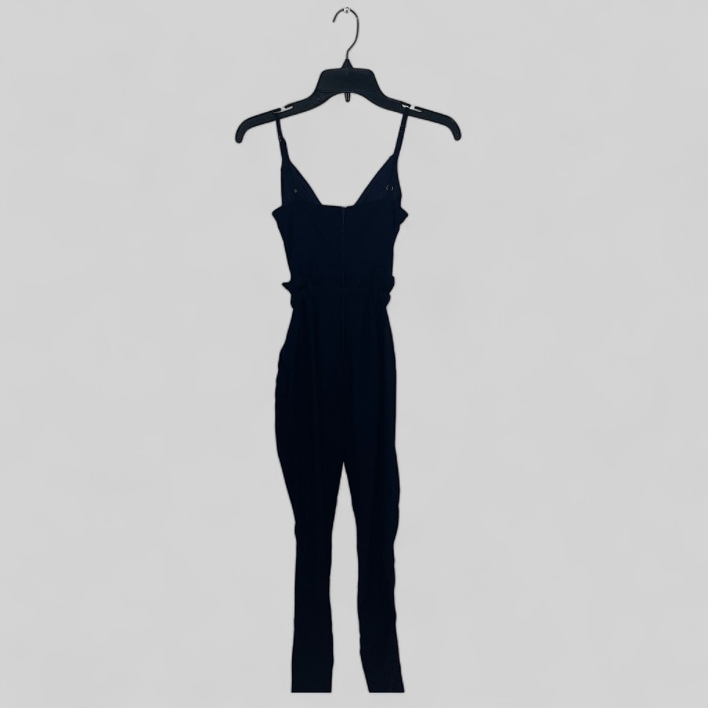 Straight To Business V-Neck Paper Bag Jumpsuit